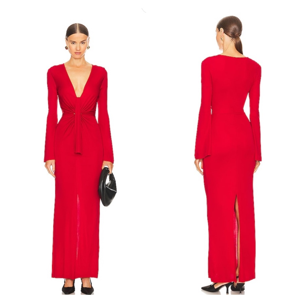Diane von Furstenberg Lauren Dress Long sleeve red v neck